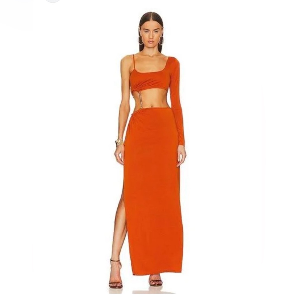 Camila Cohelo cutout dress with gold metal detail